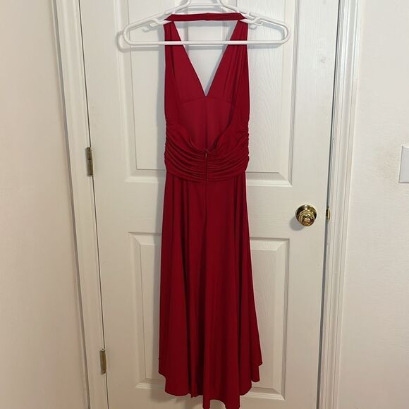 Vintage Red Halter Dress Pin Up, Marilyn Monroe Style, LuLu K, Midi Dress, S - Picture 4 of 6